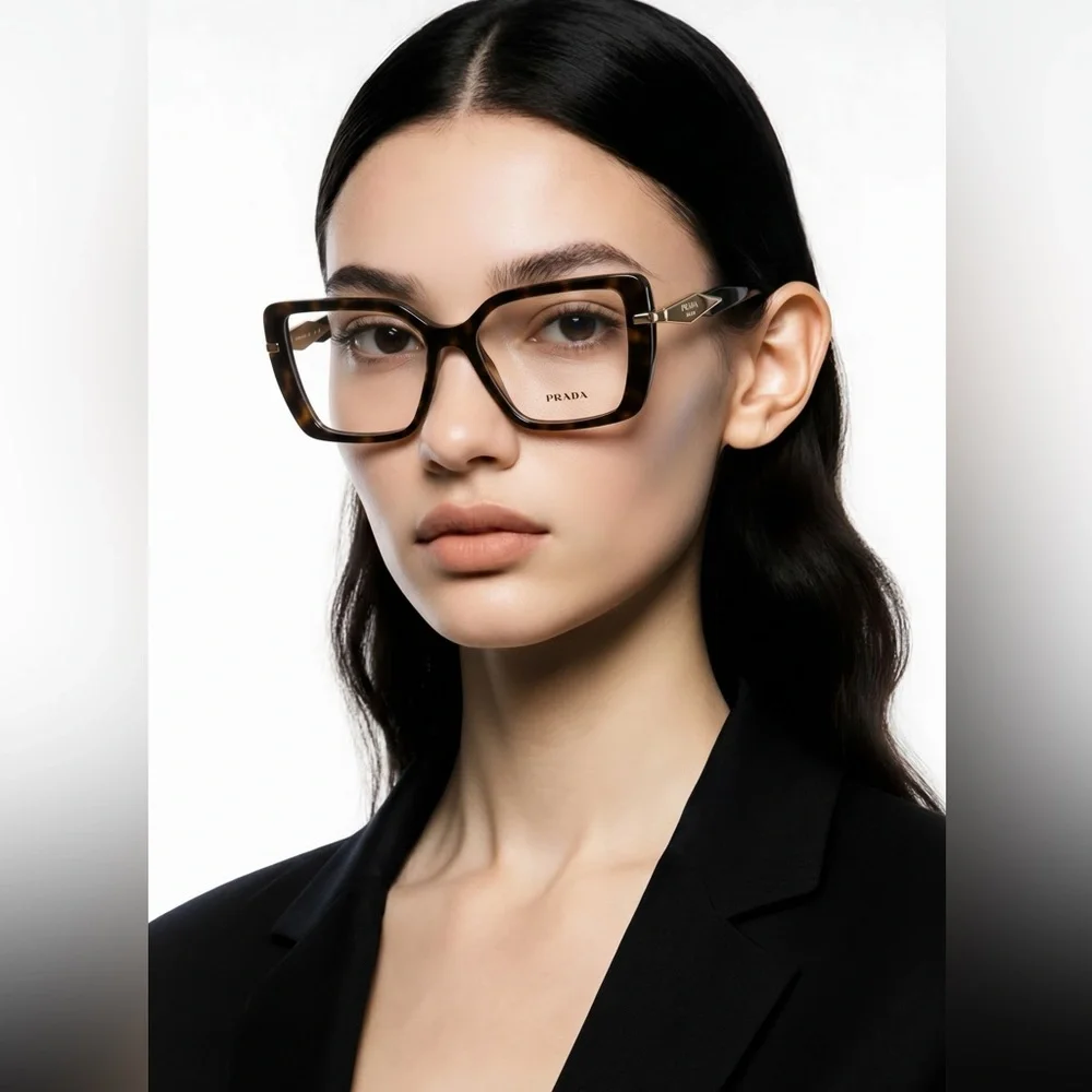 New Authentic Prada PR 03Z 2AU-1O1 🤎 Women's Brown Tortoiseshell Optical Glasses - Picture 4 of 14